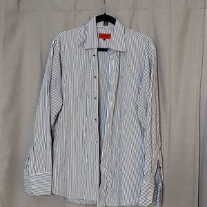 Hugo Boss Blue Striped Dress Shirt